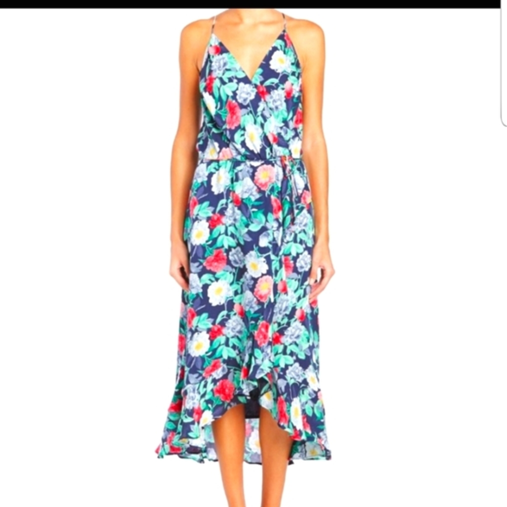 Joie silk blue pink floral dress